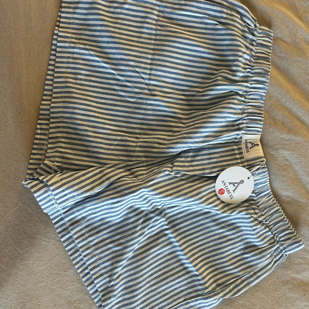 Striped Blue and White Shorts